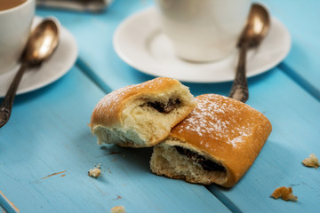 Buns with plum jam