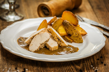 Chicken with pepper sauce