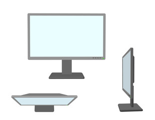 Computer monitor. Isolated on white background. 3d Vector illustration.