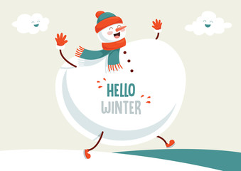 Vector Illustration Of Winter Scene
