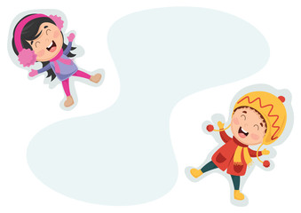 Vector Illustration Of Winter Scene