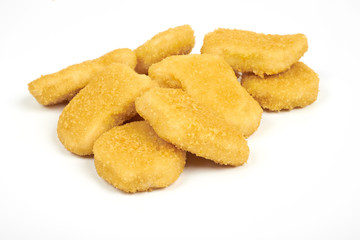 Chicken nuggets isolated on white background