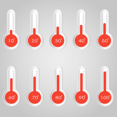 Thermometers different levels flat design