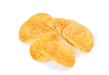 potato chips isolated on white background