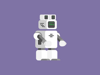 Small robot illustration in flat style