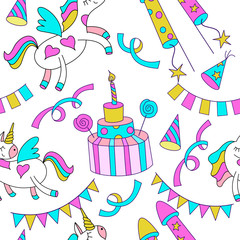 Seamless pattern. Happy birthday.