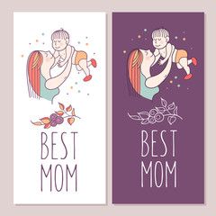 The best mom. Vector illustration