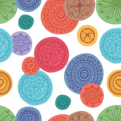 Cute flowers polka dot. Seamless pattern.