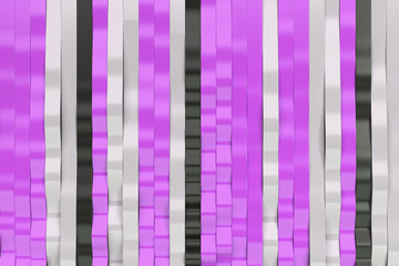 Abstract 3D rendering of black, white and violet sine waves