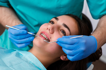 Dental treatment in the dental clinic.