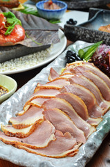 Salad with smoke-cured duck breast