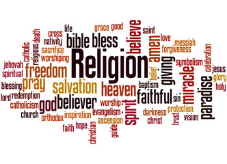 Fototapeta premium Religion word cloud concept 4