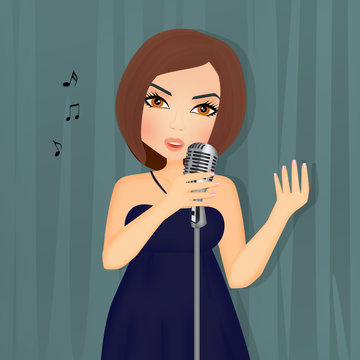 illustration of woman singing