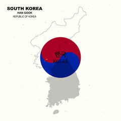 Vector South Korea Map, Korean Hangul, Graphic Poster, South Korea Traditional Background, Asian Culture Elements