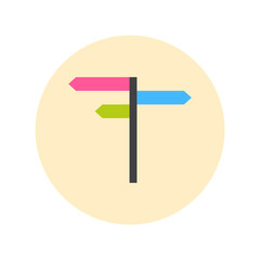 Guide Pointer Road Sign Icon Travel Destination