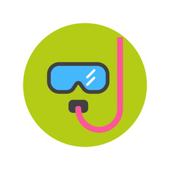 Diving Mask Icon Underwater Glasses Equipment Flat Vector Illustration