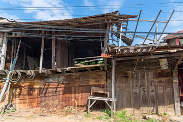 abandoned old house in countryside Thailand