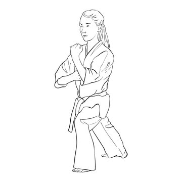 recommend clip art: young karate girl