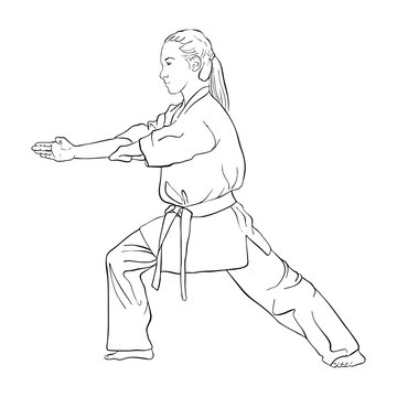 recommend clip art: young karate girl