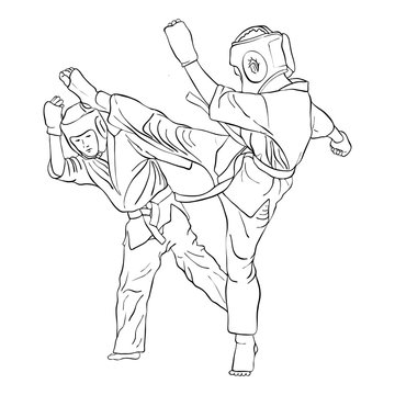 recommend clip art: karate fight of two boys
