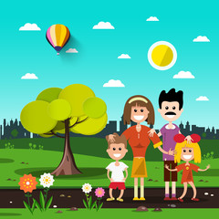 Family in City Park
