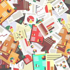 Obraz premium Paperwork Retro Vector Flat Design Background