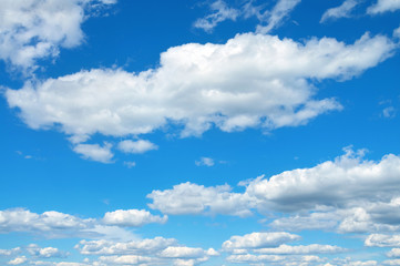 Beautiful heavenly landscape with clouds and the blue sky
