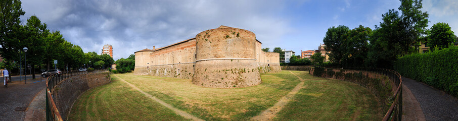 Panorama of medieval Rocca Costanza castle in Pesaro, Marche, Italy.