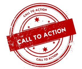 CALL TO ACTION distressed red stamp.