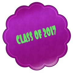 CLASS OF 2017 on magenta sticker.