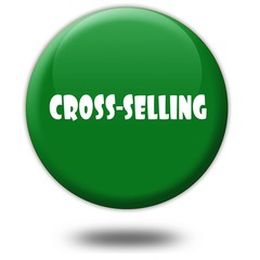 CROSS SELLING on green 3d button.