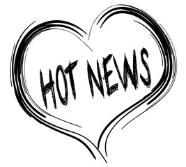 Sketched black heart with HOT NEWS text.