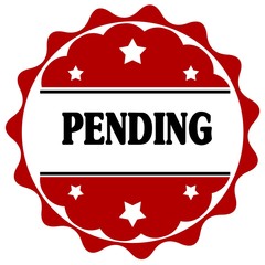 Red label with PENDING text.