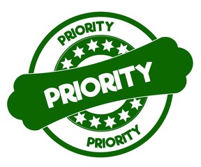 PRIORITY green stamp.