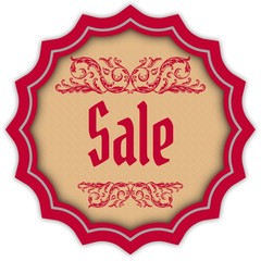 Retro SALE magenta badge.