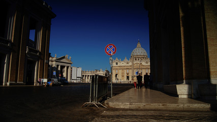 Fototapeta premium The view of St Peter Basilica , Rome, Vatican, Italy.