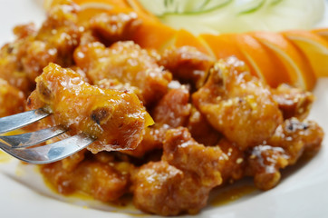 Sweet and sour spareribs - A popular Chinese food 