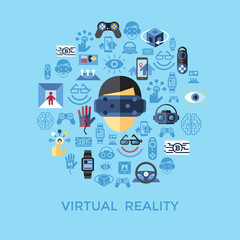 Digital vector virtual augmented reality set