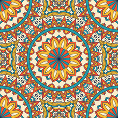 Hand drawn ornamental seamless pattern. Vector Illustration