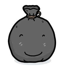 smile garbage bag / cartoon vector and illustration, hand drawn style, isolated on white background.