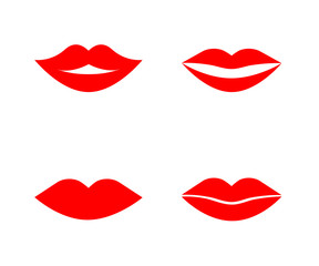 Kiss with red lipstick