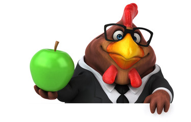 Fun chicken - 3D Illustration