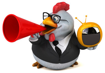 Fun chicken - 3D Illustration