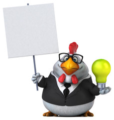 Fun chicken - 3D Illustration