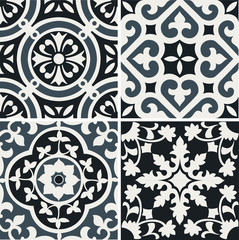 Beautiful tile set with vintage pattern