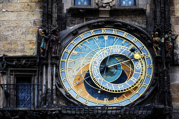 PRAGUE, CZECH REPUBLIC - July 25, 2017 : Prague astronomical clock in Prague, Czech Republic. July 25, 2017 in PRAGUE