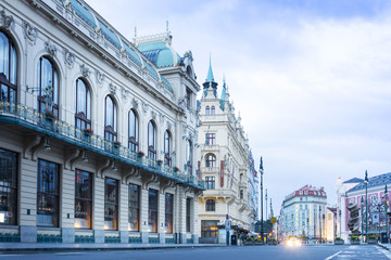 PRAGUE, CZECH REPUBLIC - July 25, 2017 : Beautiful street view of Traditional old buildings in Prague, Czech Republic. July 25, 2017 in PRAGUE