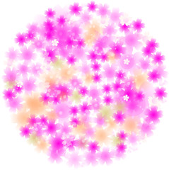 ピンクの花　円