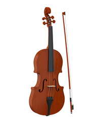 Fototapeta na wymiar Aged Violin Isolated