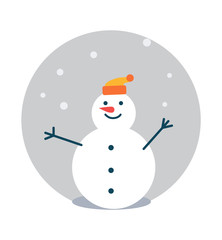 Snowman Wearing Hat Poster Vector Illustration